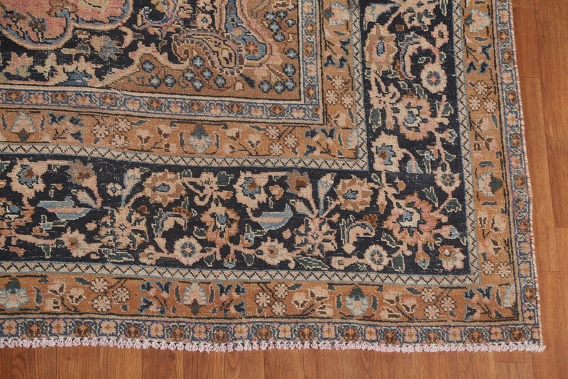 Vintage Living Room Area Rug 10x13 Pink Wool Hand-knotted Medallion Carpet gallery