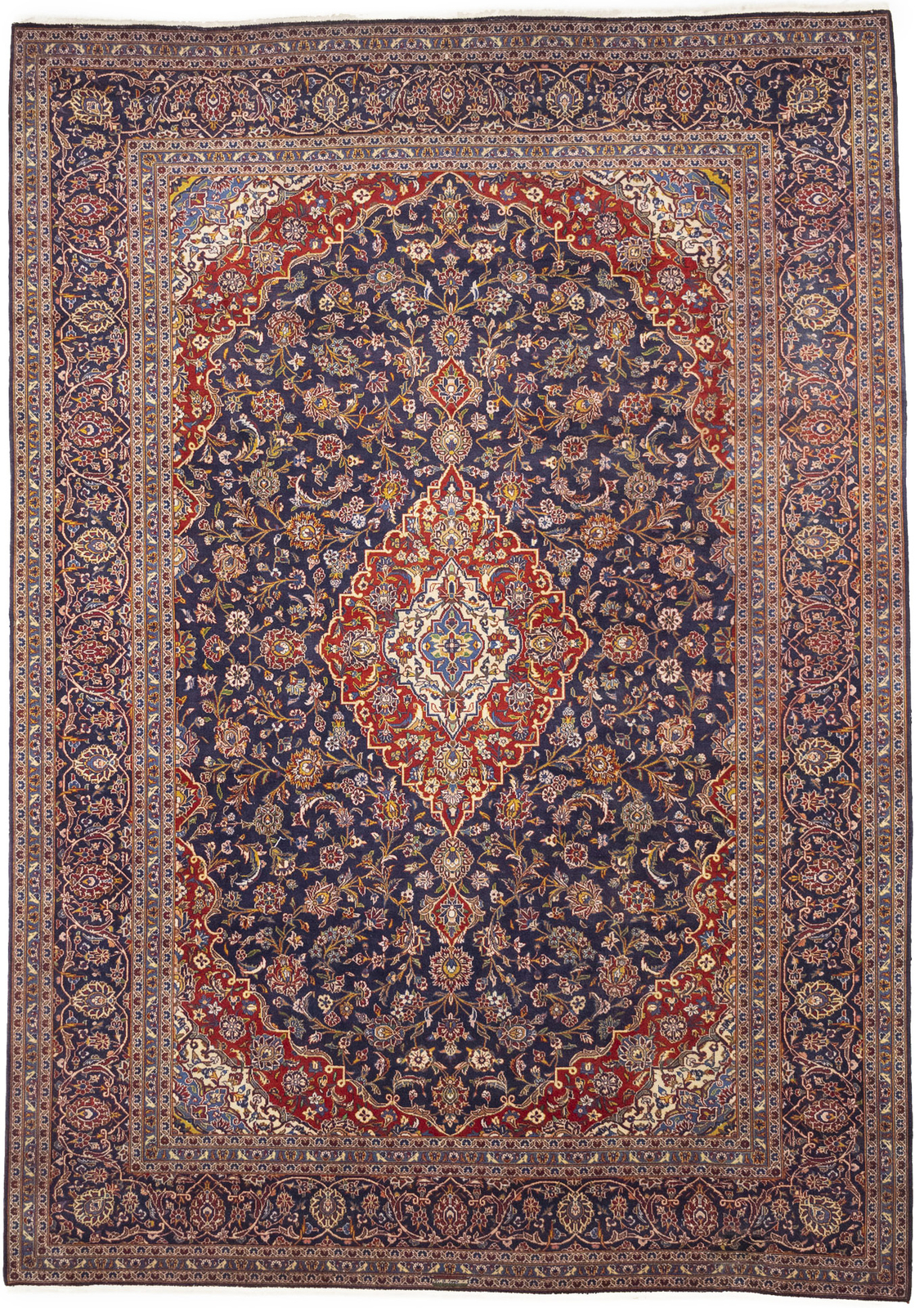 Vintage Oriental Rug Purple-Navy Traditional Floral Carpet Living Room 10X14 ft gallery