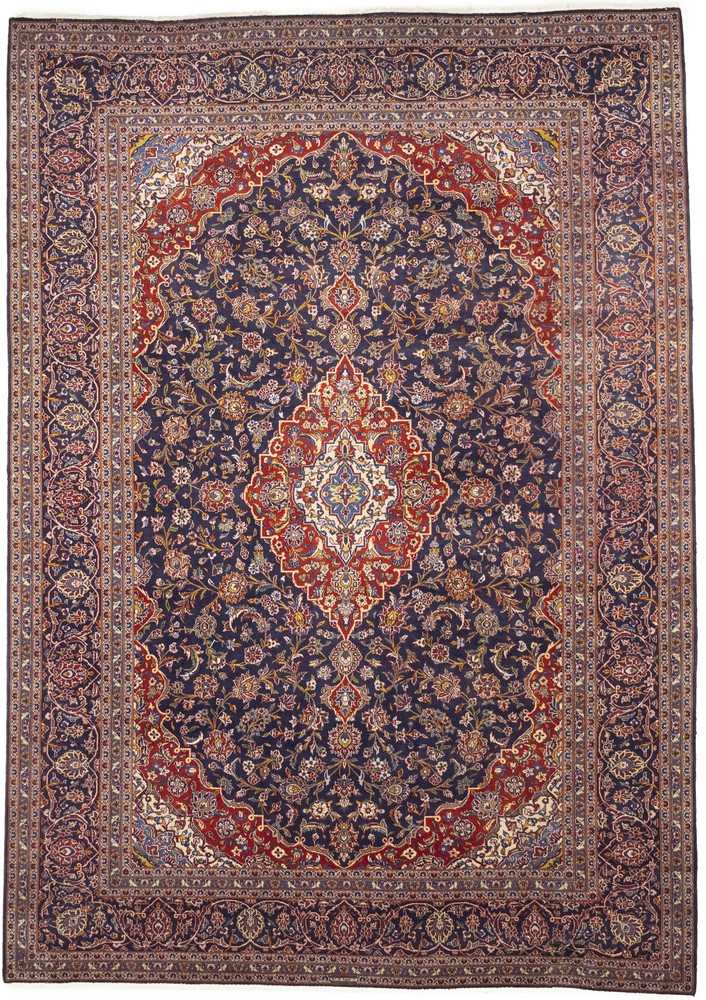Vintage Oriental Rug Purple-Navy Traditional Floral Carpet Living Room 10X14 ft