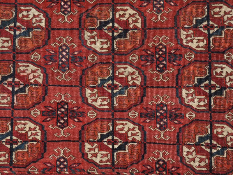 3x4ft. Antique Turkoman Bokharra Wool Rug gallery