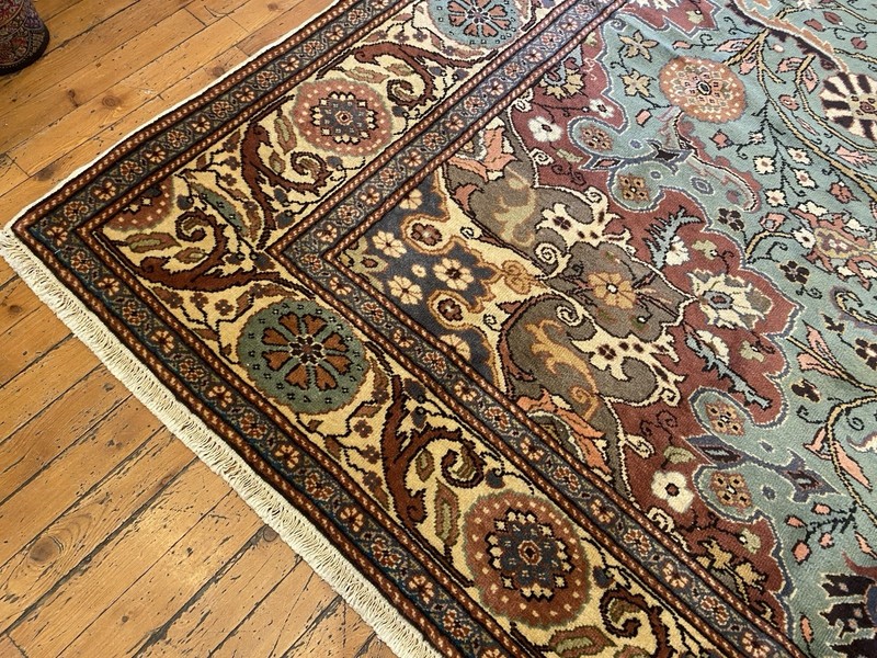 Rare Antique 1930-1940s Wool Pile Natural Dye Kayseri Bunyan Area Rug 6’5”x10’8” gallery
