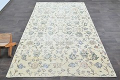 Oushak Turkish Vintage Rug 5×8 Kilim Rug Anatolian Handmade Boho Decor BEIGE
