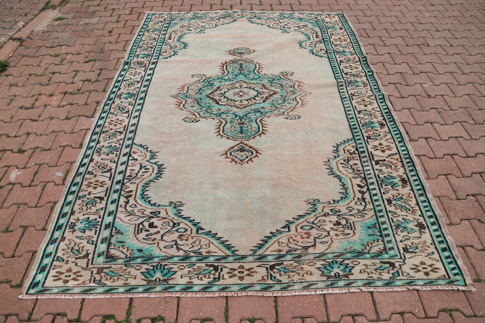 Medallion Area Rug Turkish Hand Knotted Oriental Large Livingroom Carpet 7x9ft gallery