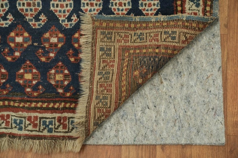 Antique 3x6 Oriental Wool Tribal All-Over Area Rug in Blue & Rust Tones gallery