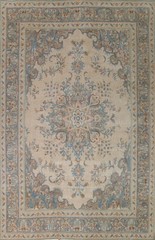 Distressed Traditional Area Rug 10×13 Living Room Hand-knotted Medallion Carpet