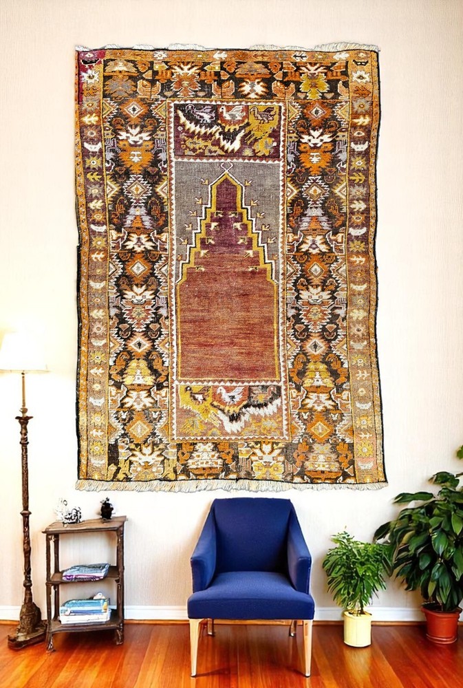 Antique rug, kilim rug 3x5, Geometric rug, wool rug,Greek carpet, Anatolian Rug