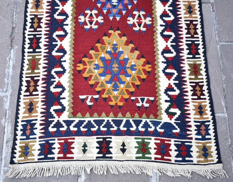 Turkish Kayseri Rug 32'' x 69'' Anatolian Yahyali Rug Organic Wool Area Rug gallery