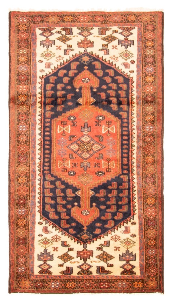 Vintage 3'2" x 5'8" Traditional Hand Knotted Vegetable Dye Wool Area Rug