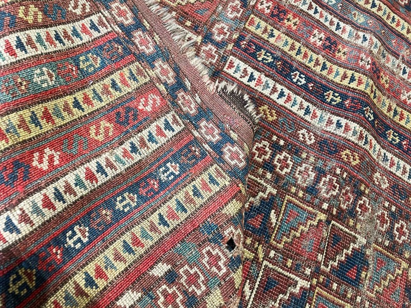 Rare Antique Yomud Turkoman Prayer Rug Western Turkestan AS IS, 3' x 4' 111098 gallery