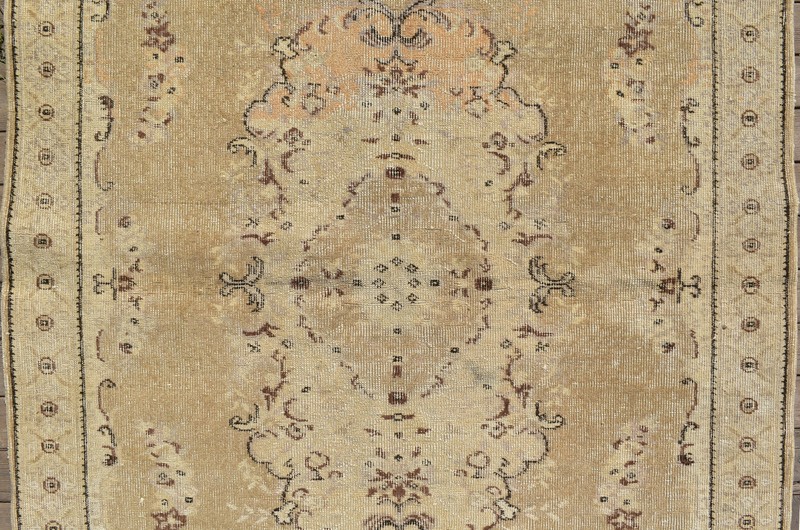Turkish Rug 52''x88'' Oushak Light Color Medallion Pattern Carpet 134x225cm gallery