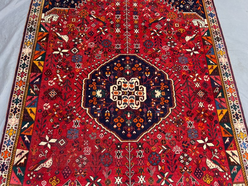RED BLUE VINTAGE RUG 4x7 ANTIQUE HAND-KNOTTED traditional handmade oriental 5x7 gallery