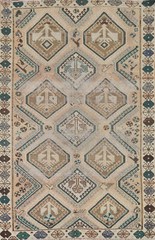 Tribal Muted Bakhtiari Semi-Antique Rug 4×7 Wool Hand-knotted Nomadic Carpet