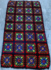 Vintage Swedish Scandinavian: Long-Pile Rya Rug, Mid-Century Carpet (3×5 ft.)