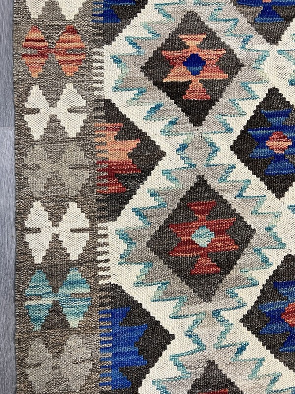 Handmade Kilim Runner wool natural colours Afghan Traditional 287cmx87cm gallery