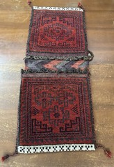 Vintage Middle Eastern Hand Knotted Tribal Camel Saddle Bag Kilim 41″ x 17″