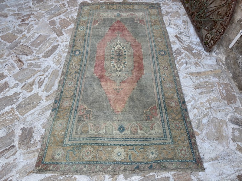 Red Vintage Handmade Carpet 4'6" x 8'10" Wool Oriental Traditional Rug gallery