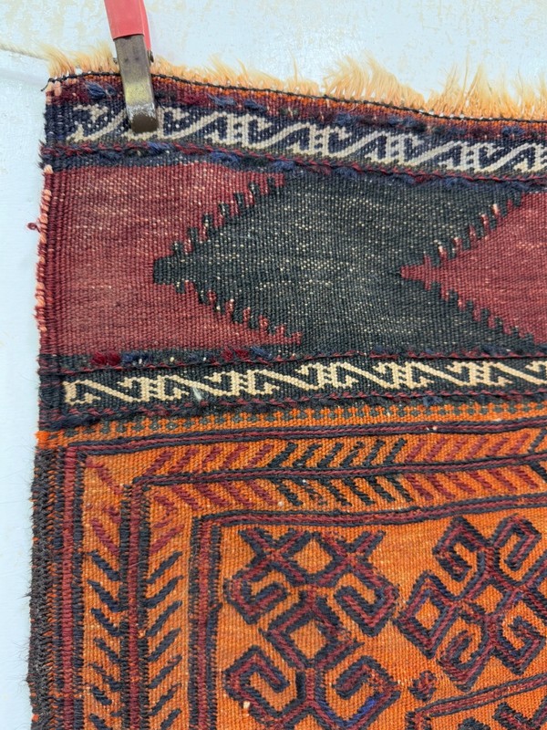 Vintage Fabulous Hand Woven Afghan Prayer Design Wool Weaving Kilim Rug Carpet gallery