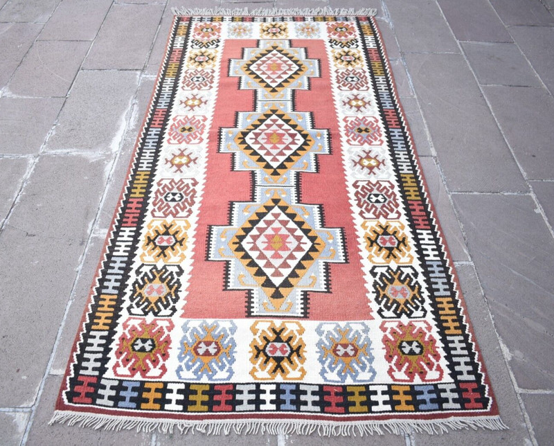 Turkish Kayseri Rug 43'' x 88'' Anatolian Yahyali Rug Organic Wool Area Rug gallery