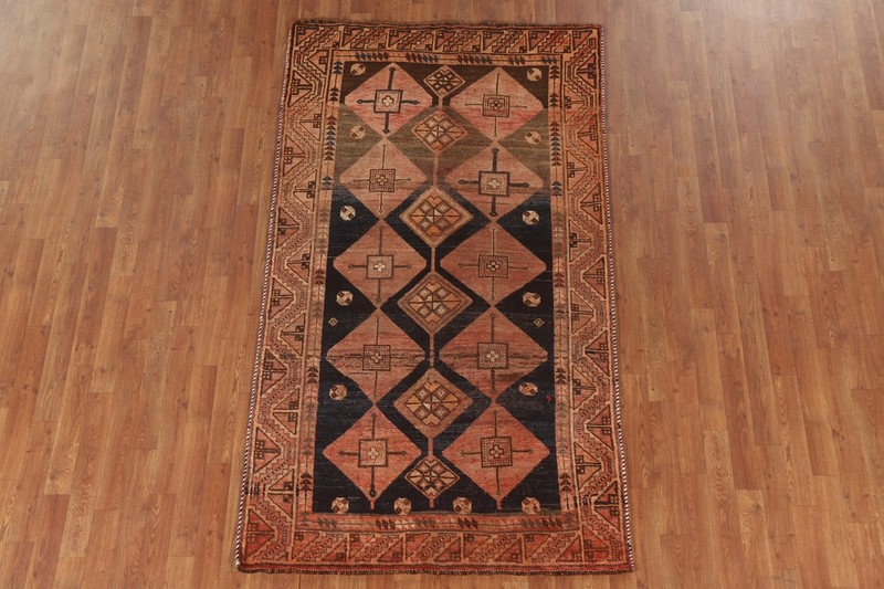 Pre-1900 Geometric Lori Tribal Traditional Hand-knotted Wool Antique Rug 4'x7' gallery