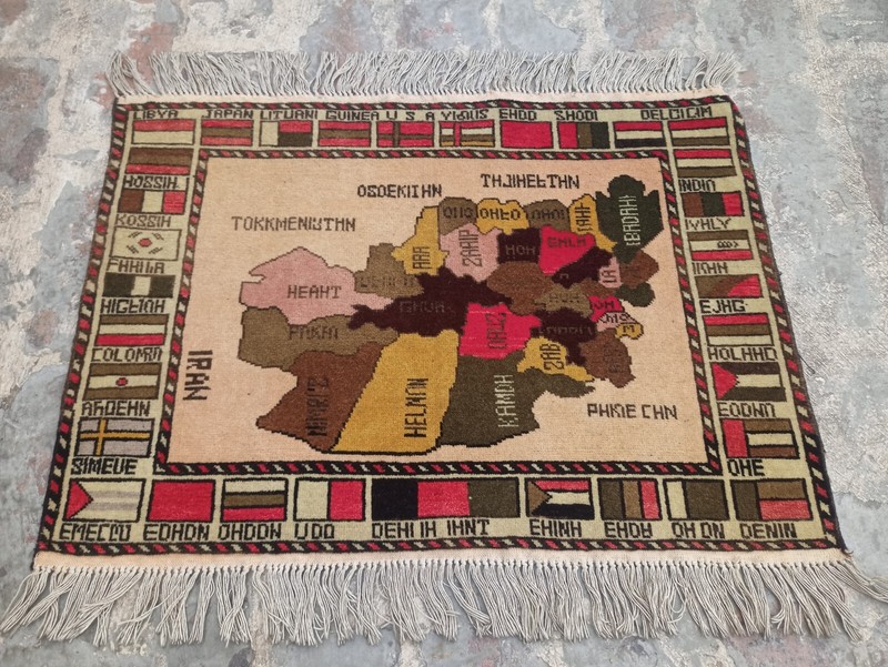 Ar Handmade Afghan Rug war Rug Baluchi Wool Pictorial Rug 77x52 cm gallery