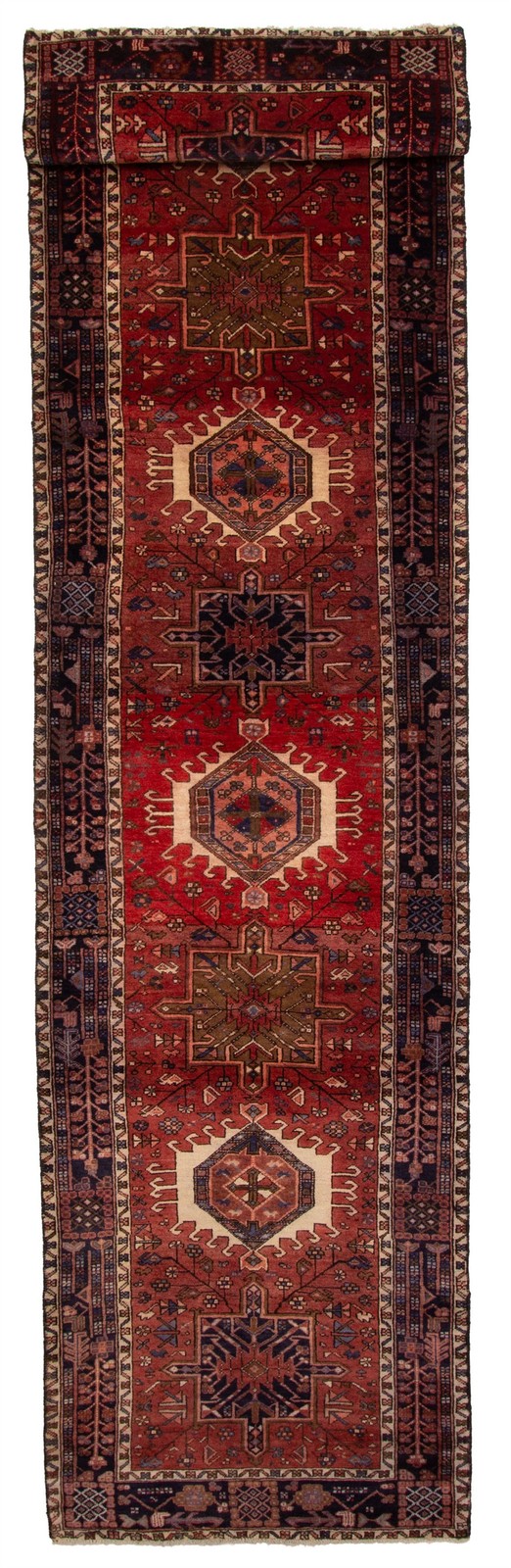 3'6" x 14'4" Vintage Hand-knotted Runner Rug Traditional Oriental Wool Carpet gallery