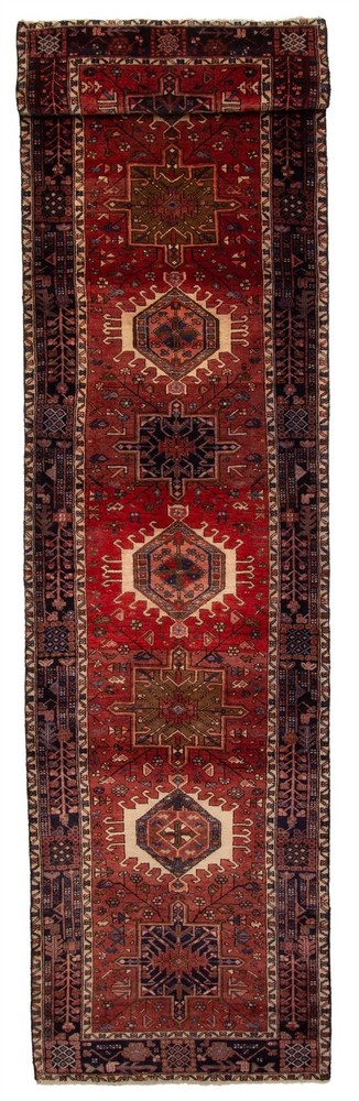 3'6" x 14'4" Vintage Hand-knotted Runner Rug Traditional Oriental Wool Carpet