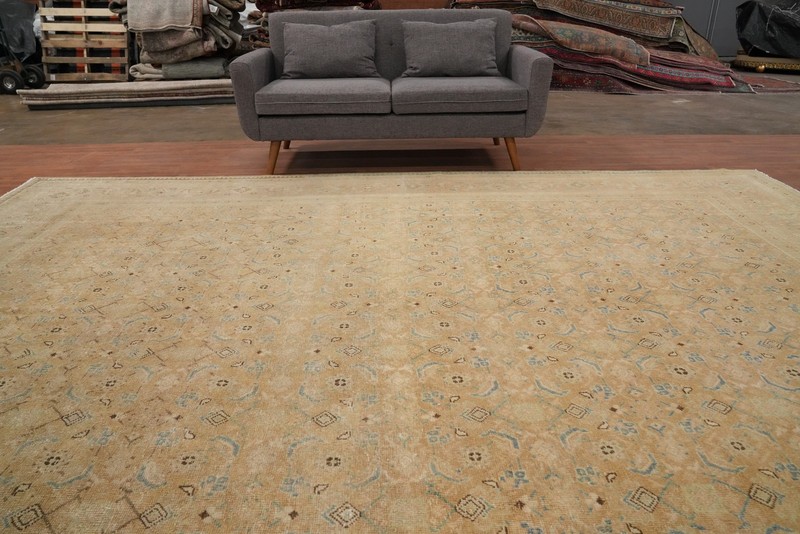 Antique Muted Rust Traditional Hand-knotted Vegetable Dye Room Size Rug 10x13 gallery