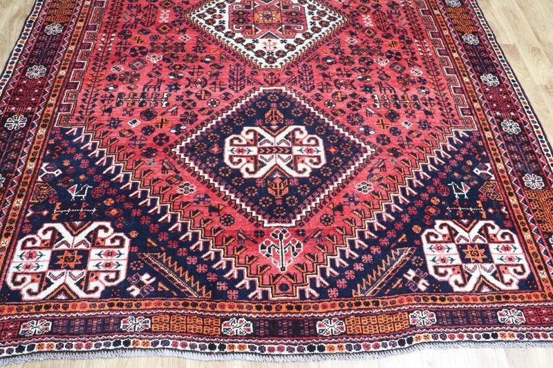 Antique Oriental Qashqai Rug 288x210cm (9’5” x 6’11”) Hand Knotted Tribal Wool gallery