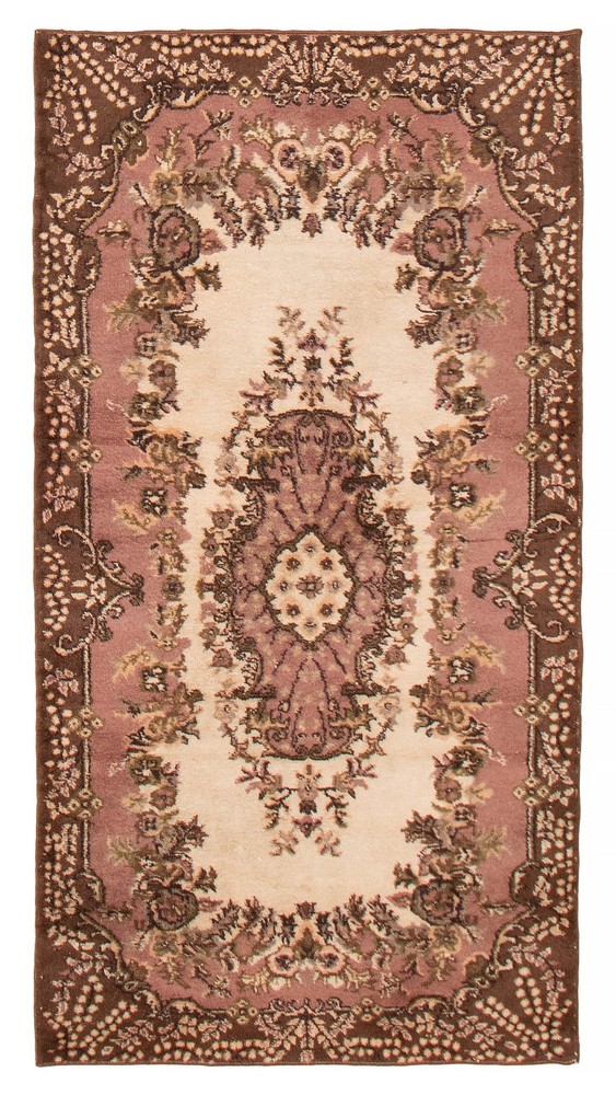 Vintage Hand-Knotted Area Rug 3'10" x 7'3" Traditional Oriental Wool Carpet