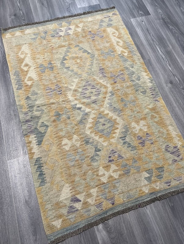 Vintage Kilim Traditional Hand Made Oriental Wool Kilim 5ftx3.2ft 159cmx103cm gallery