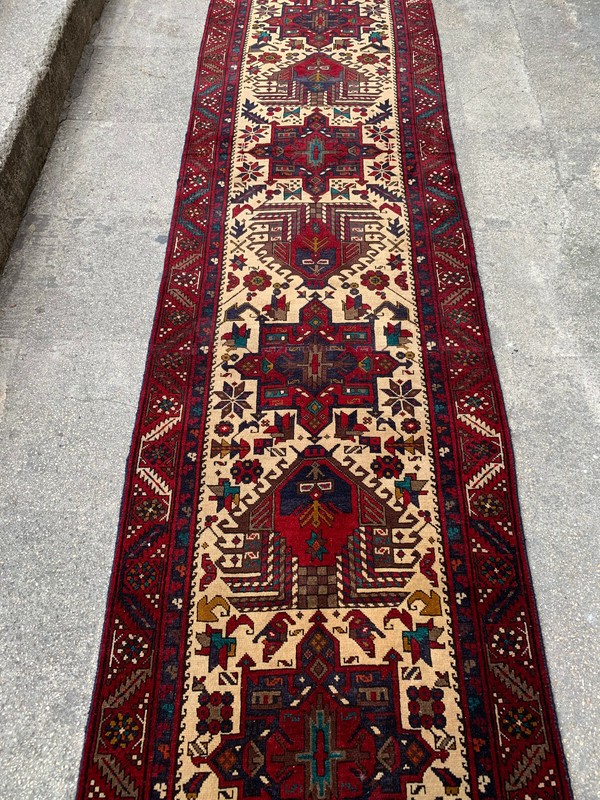 2'11'' x 15' Vintage Runner Natural Rug Village Rug Handmade Carpet.SKU:P1233 gallery