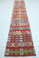 Turkish Runner Rug, Hallway Rug, Handmade Long Wool Carpet, Stairs Rug 30″x144″