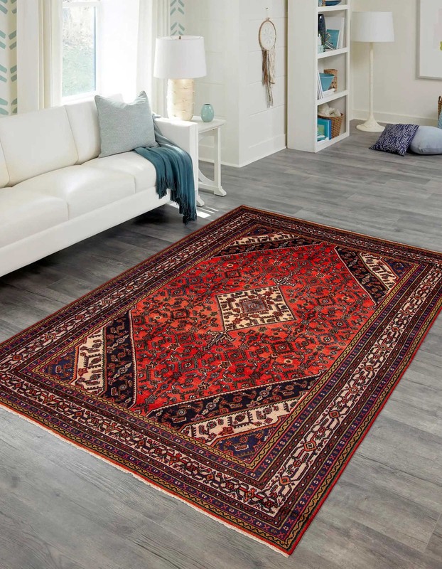 Vintage 6'8" x 10'1" Traditional Hand Knotted Vegetable Dye Wool Area Rug gallery