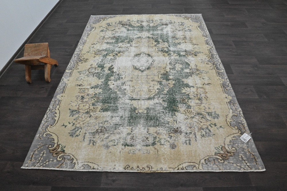 Oushak Turkish Vintage Rug 6x8 Kilim Rug Anatolian Handmade Boho Decor BEIGE