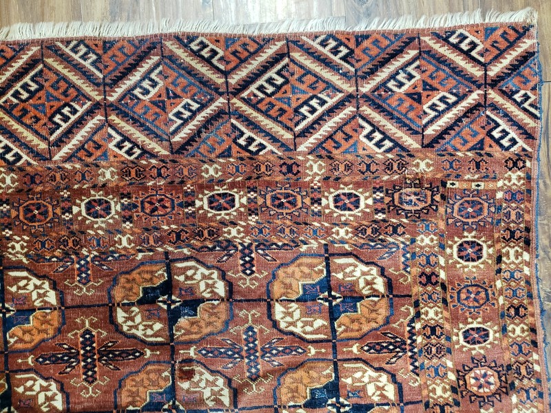 4x7 Antique Yamud Rug Russian Rug Turkoman Rug Fine Weave Rug gallery