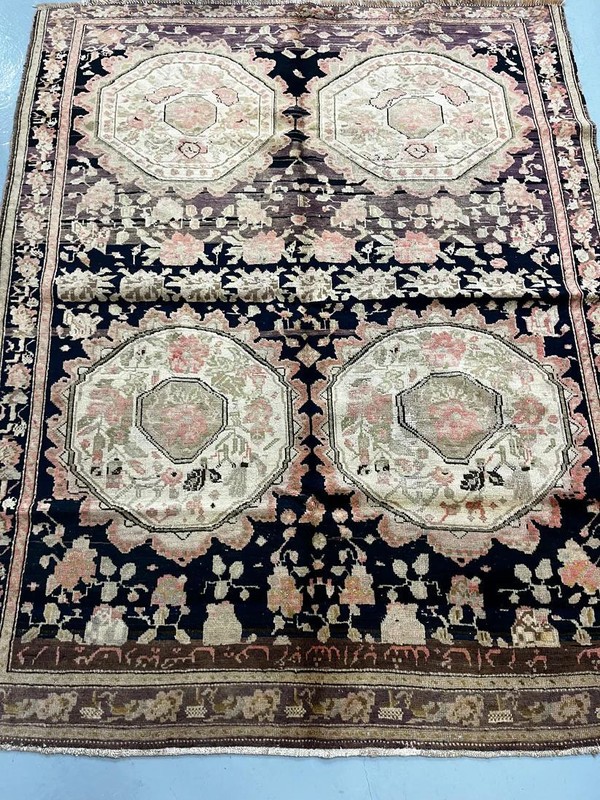 Floral Medallion One-of-a-Kind Turkish 5' 6" x 6' 10" Brown Handmade Rug gallery