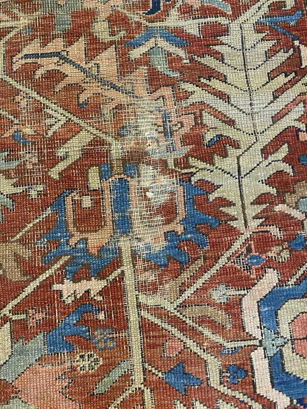Antique Hand Knotted Per’sian Heriz 9”x11”6” Wool Area Oriental Rug gallery