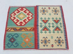 Distressed Vintage Traditional Handmade Afghan Duel Wool Kilim 4.4×3.5ft