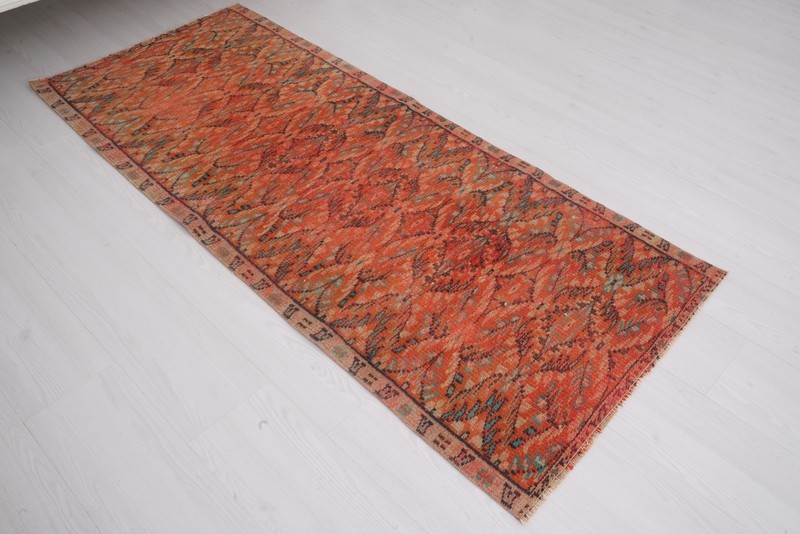 Turkish Vintage Small Rug 3x6 Handmade Muted Organic Carpet Wool Runner,507 gallery