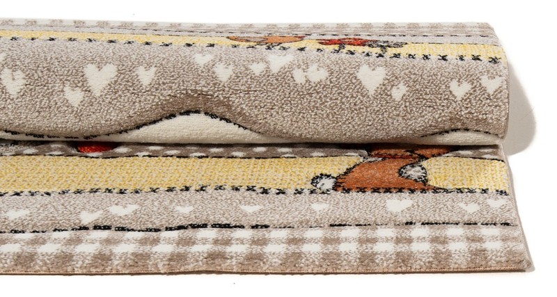 Kids 59 1/8x39 3/8 in Fattoria Maschinengewebter Carpet Rug Beige Cartoons gallery