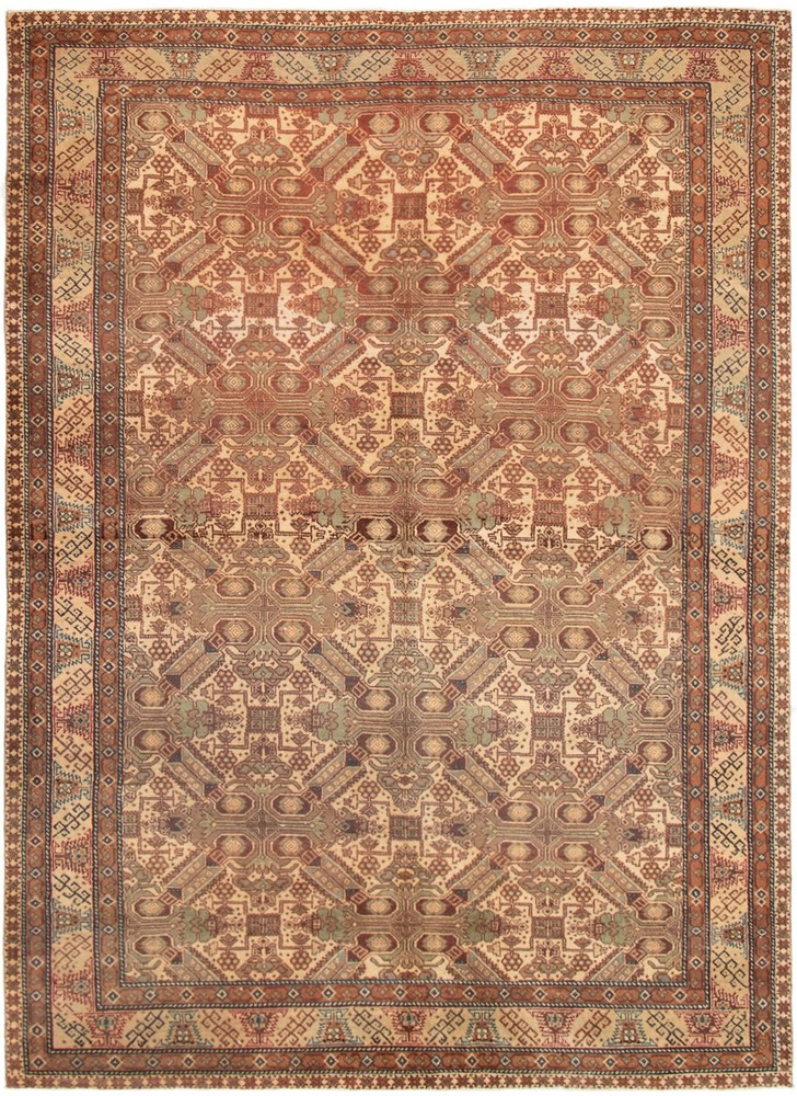 Vintage 6'4" x 9'1" Traditional Hand Knotted Vegetable Dye Wool Area Rug