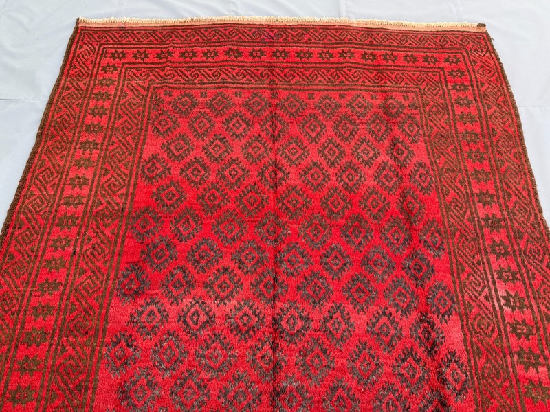 Red Antique Afghan Baluchi Rug 5x9 ft Hand Knotted Persian Style Oriental Carpet gallery