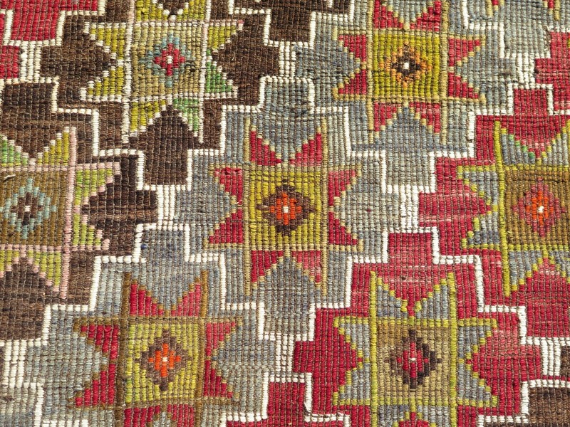 Turkish Kilim Wool Rug, Area Rugs, Handmade Floor Carpet, Large Teppich 75"X144" gallery