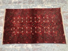 Turkmen Tekke Gul Rug, Afghan Ersari Hand Knotted Rare Carpet, Persian Style Rug