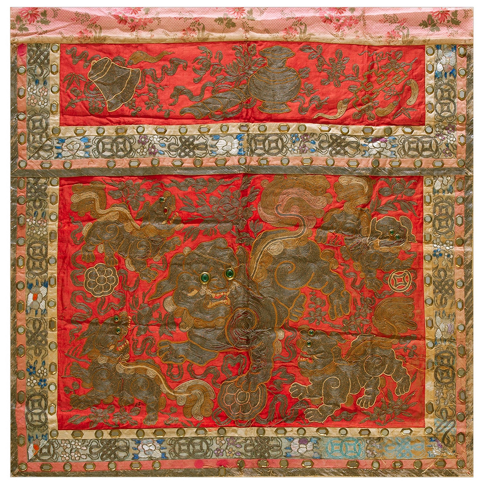 2X3 Antique Chinese Textiles Wool Area Rug 1925 gallery