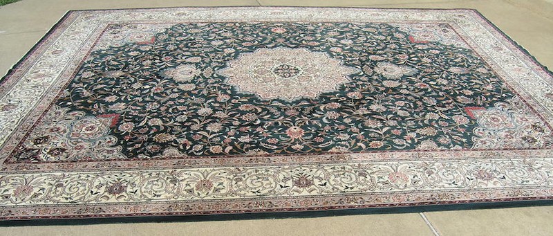 Exceptional Vintage Fine Hand Woven Oriental Rug Carpet 9x12 High KPSI 378 gallery