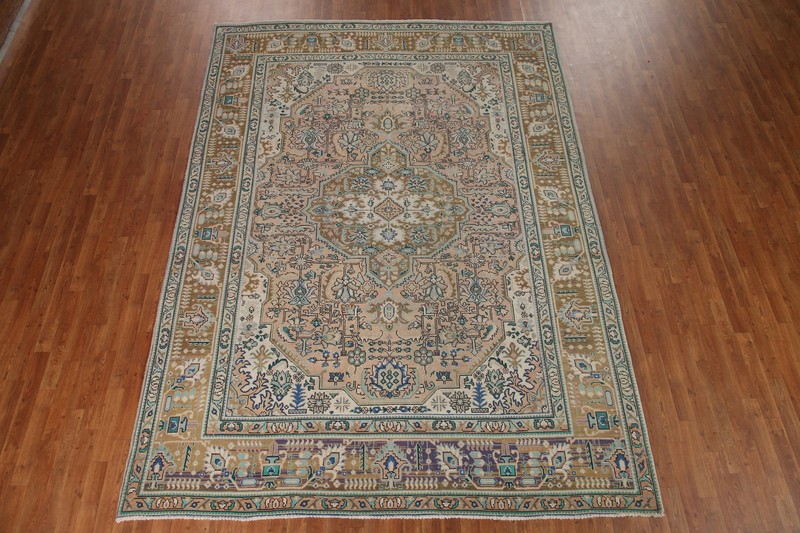 Hand-Knotted Wool Vintage Geometric Area Rug 8x11 Ft Traditional Living Room Rug gallery
