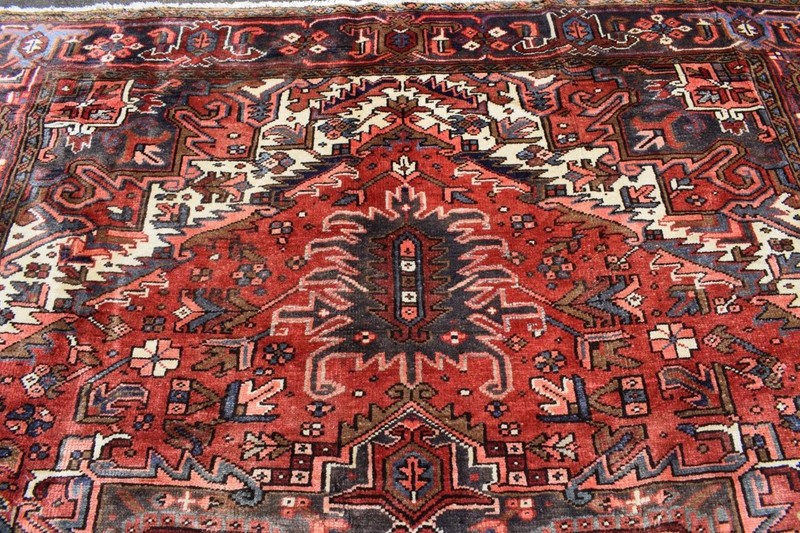 8 x 11 Geometric Vintage S Antique Caucasian Heris Hand Knotted Wool Area Rug gallery