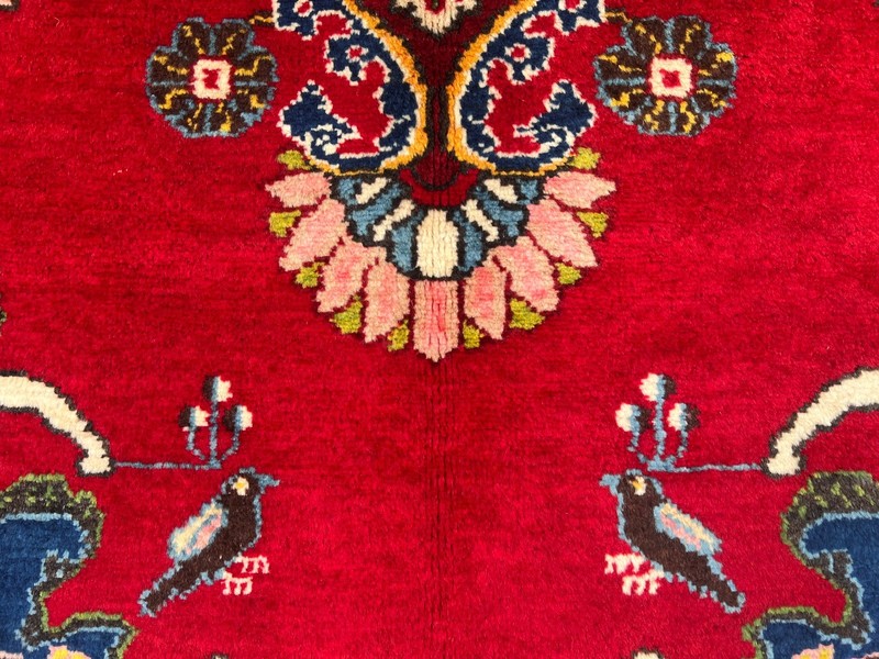 3'8x5 ft Vintage Caucasian Hand Knotted Wool Floral Central Medallion Accent Rug gallery