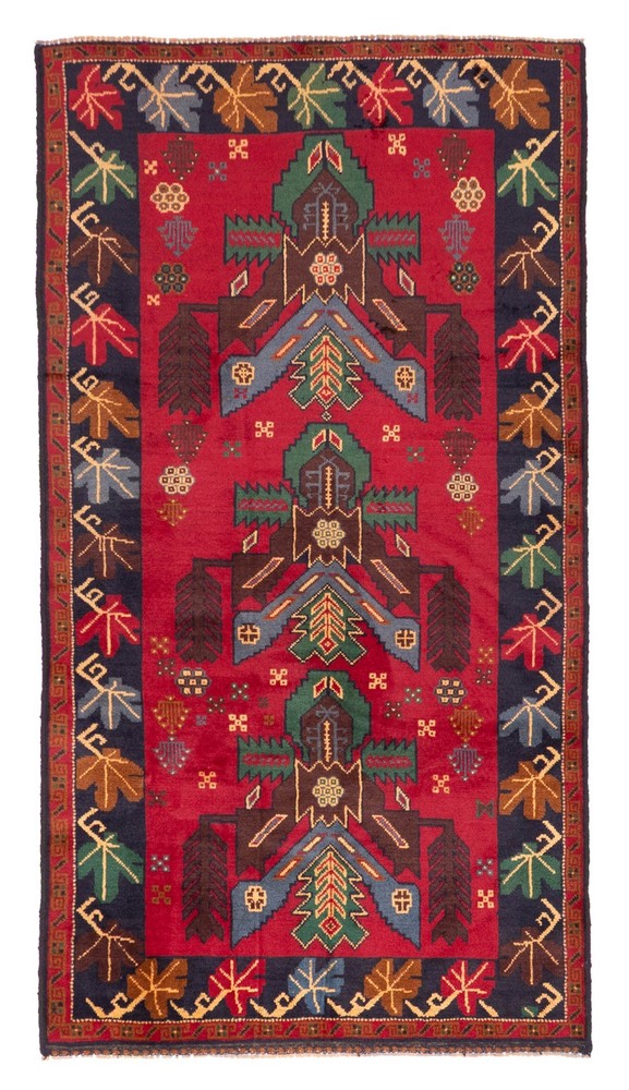 Vintage 3'4" x 6'2" Traditional Hand Knotted Vegetable Dye Wool Area Rug